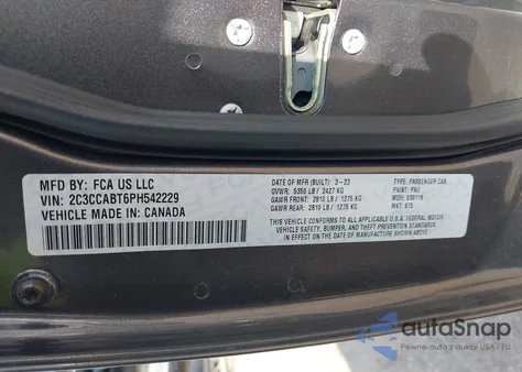 2023 Chrysler 300 300S из США, поврежденный, VIN 2C3CCABT6PH542229